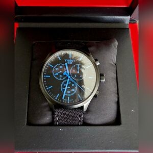 Tissot Chrono XL Chronograph Black Watch with Blue Highlights
